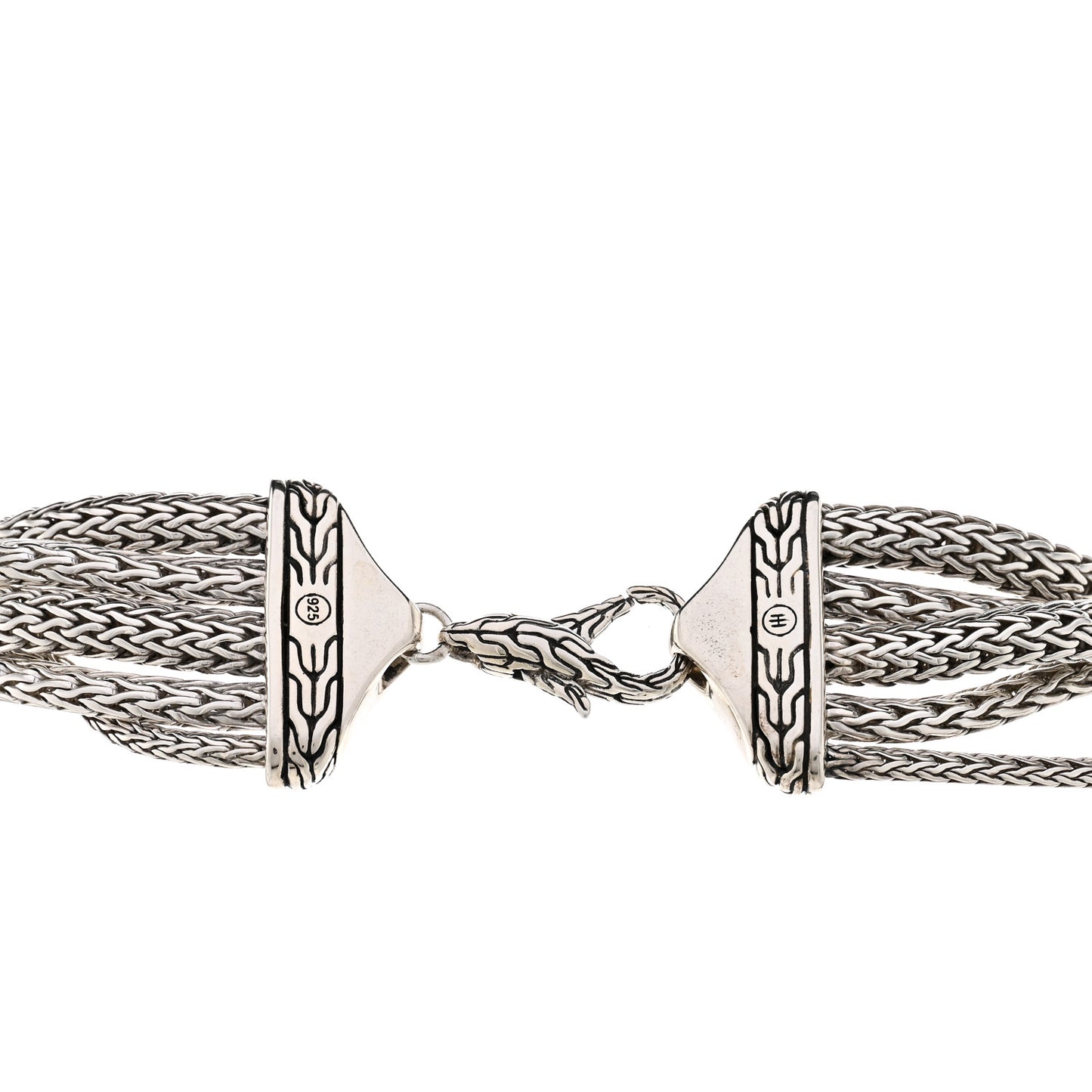 Sterling Silver Classic Chain Multi Row Necklace