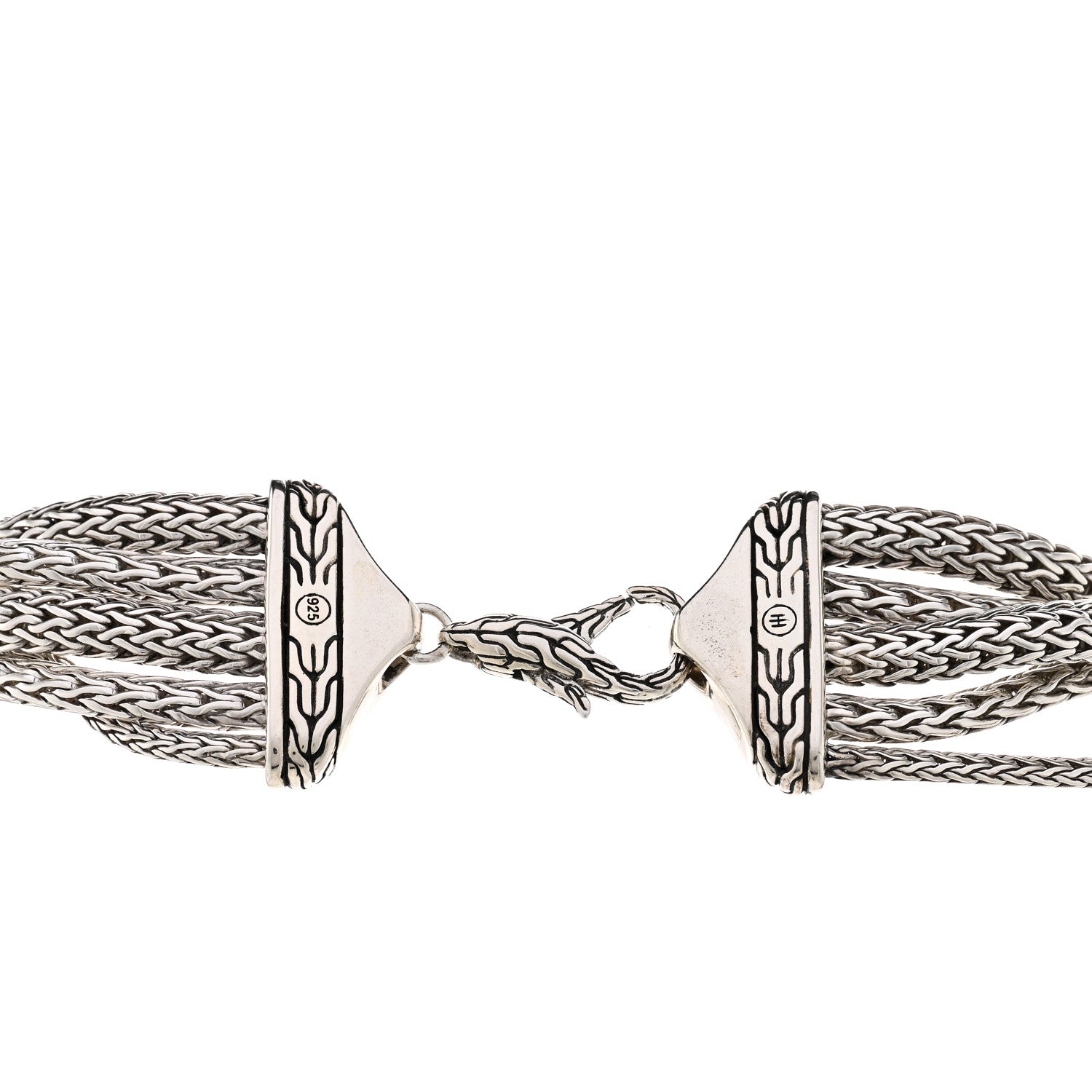 John Hardy Sterling Silver Classic Chain Multi Row Necklace 5 of 6