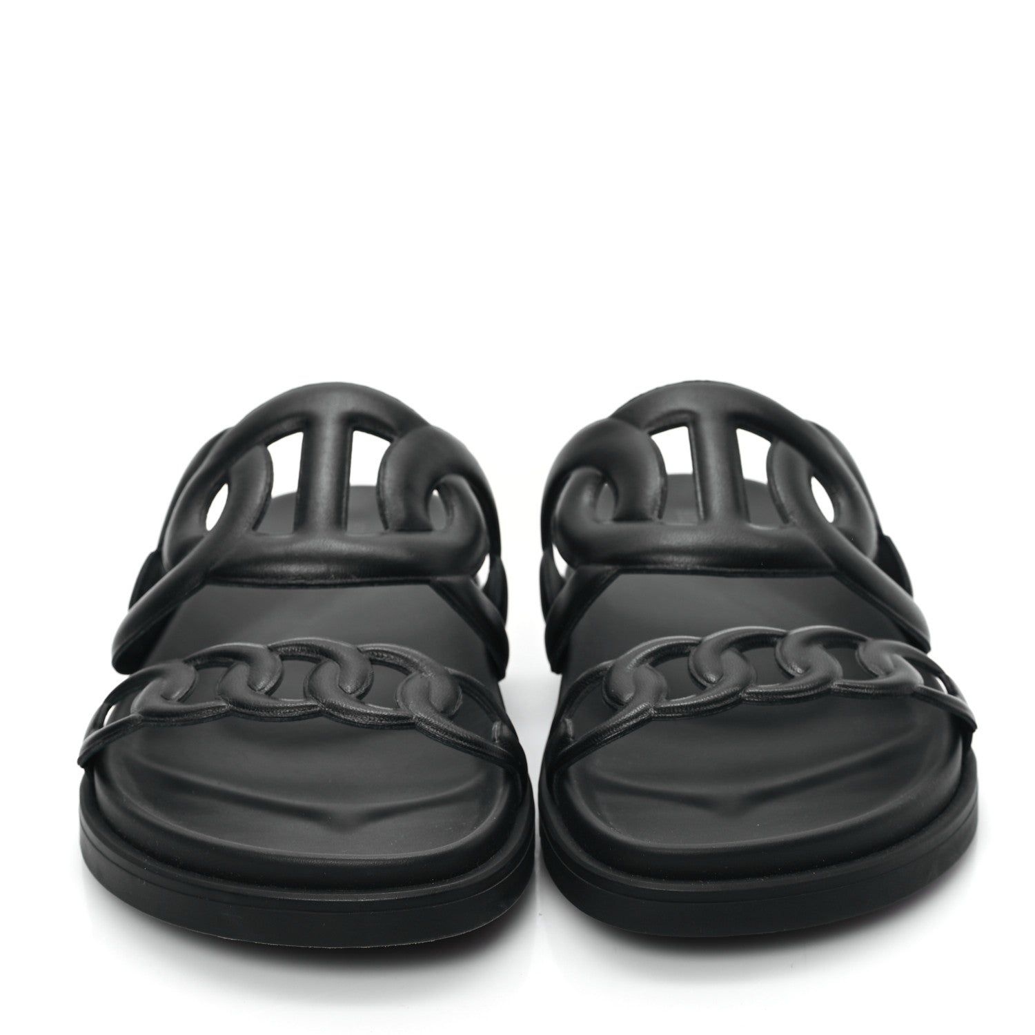 Hermes Nappa Extra Sandals 37 Black 2 of 9