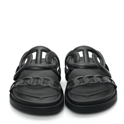 Hermes Nappa Extra Sandals 37 Black 2 of 9