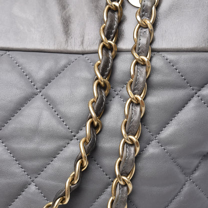 Chanel Calfskin Quilted Large Soft Elegance Tote Grey 11 of 14