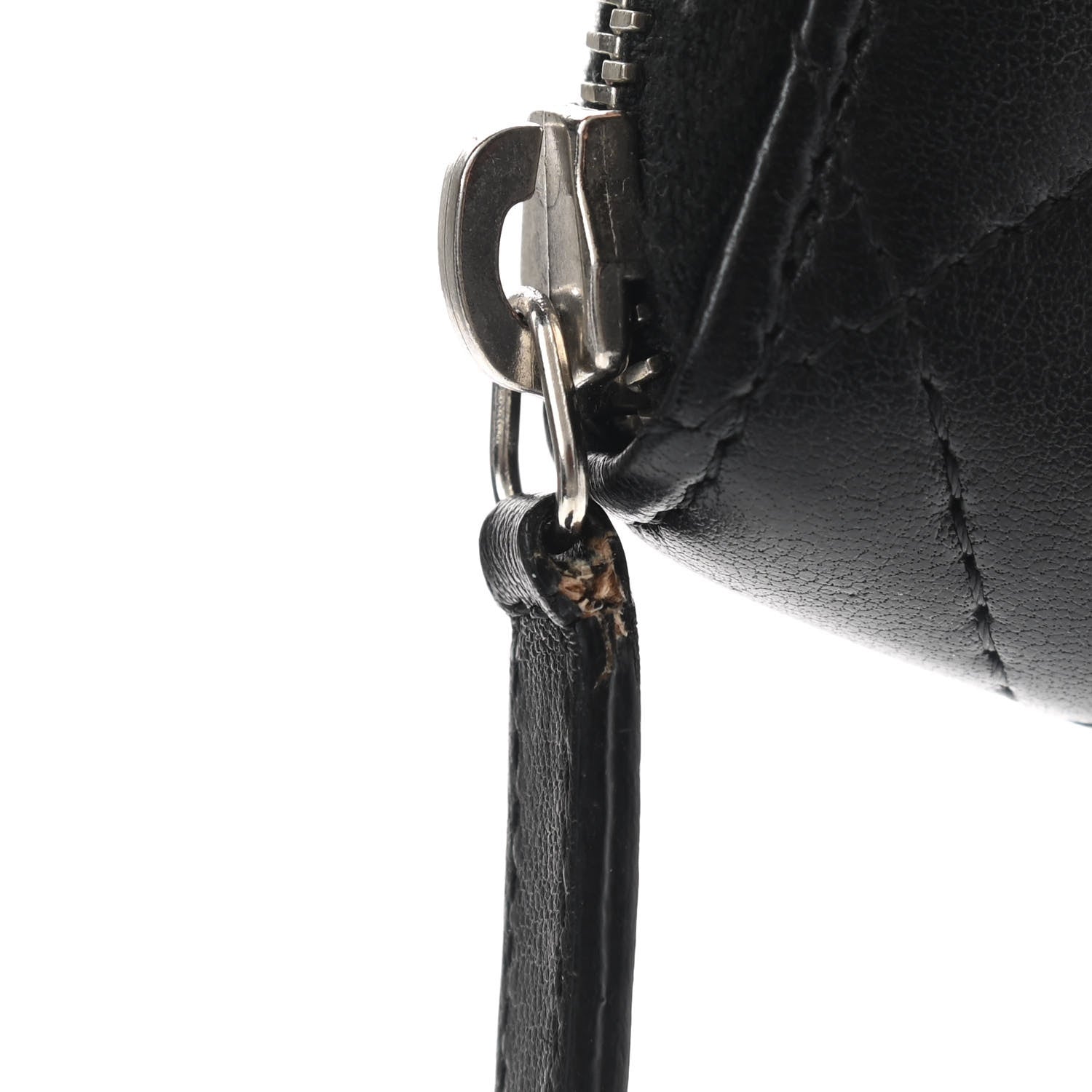 Chanel Lambskin Quilted Zip Around Coin Purse Black 9 of 9