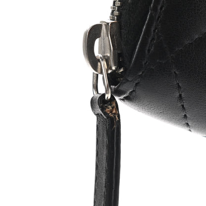Chanel Lambskin Quilted Zip Around Coin Purse Black 9 of 9