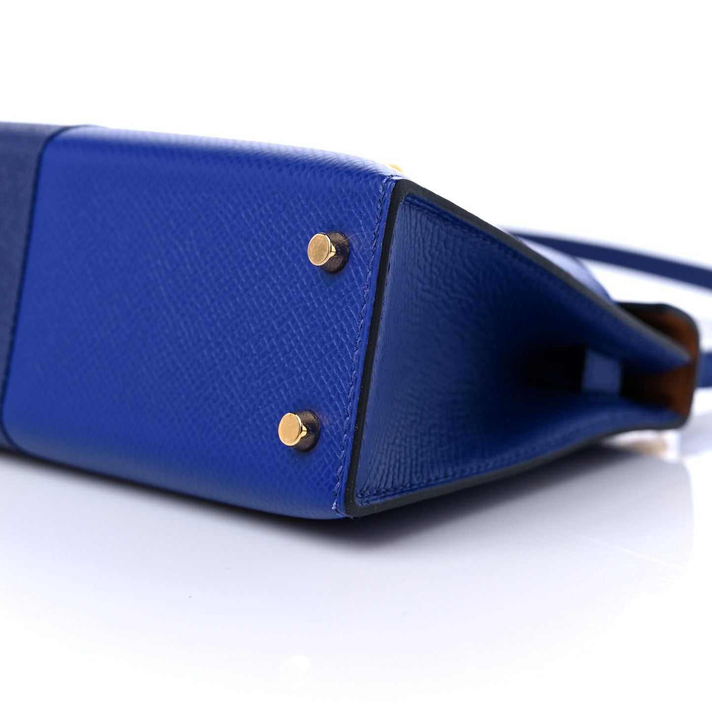 Epsom Casaque Mini Kelly Sellier 20 Bleu Encre Bleu Electrique Gold