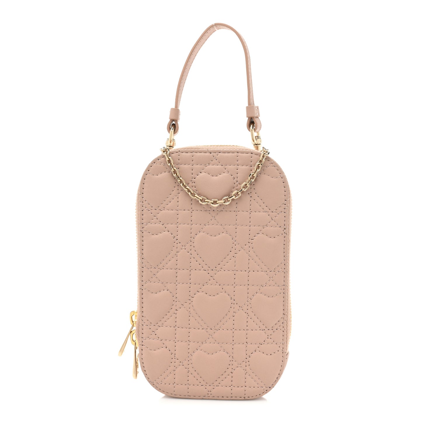 Lambskin Cannage Dioramour Lady Dior Phone Holder Light Pink