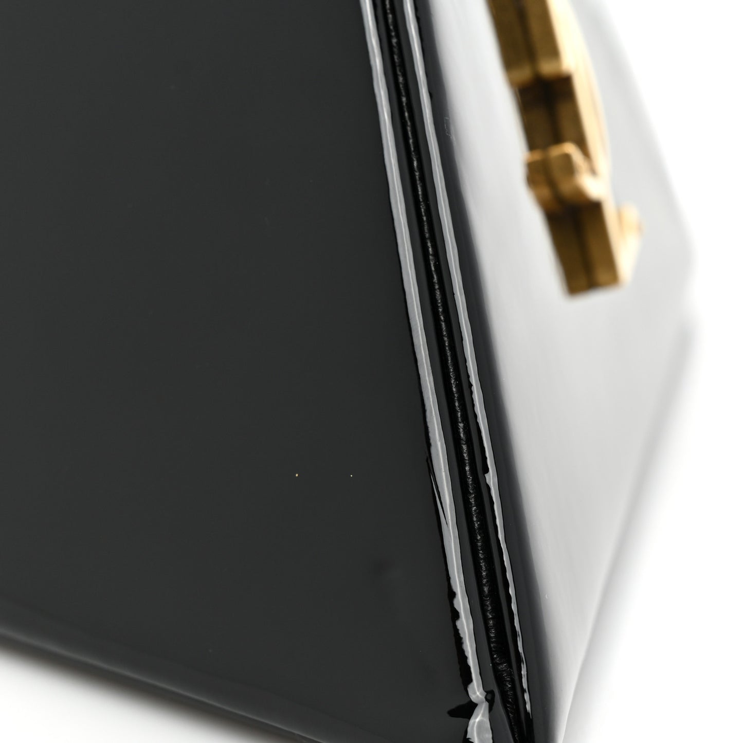 Patent Pyramid Clutch Black