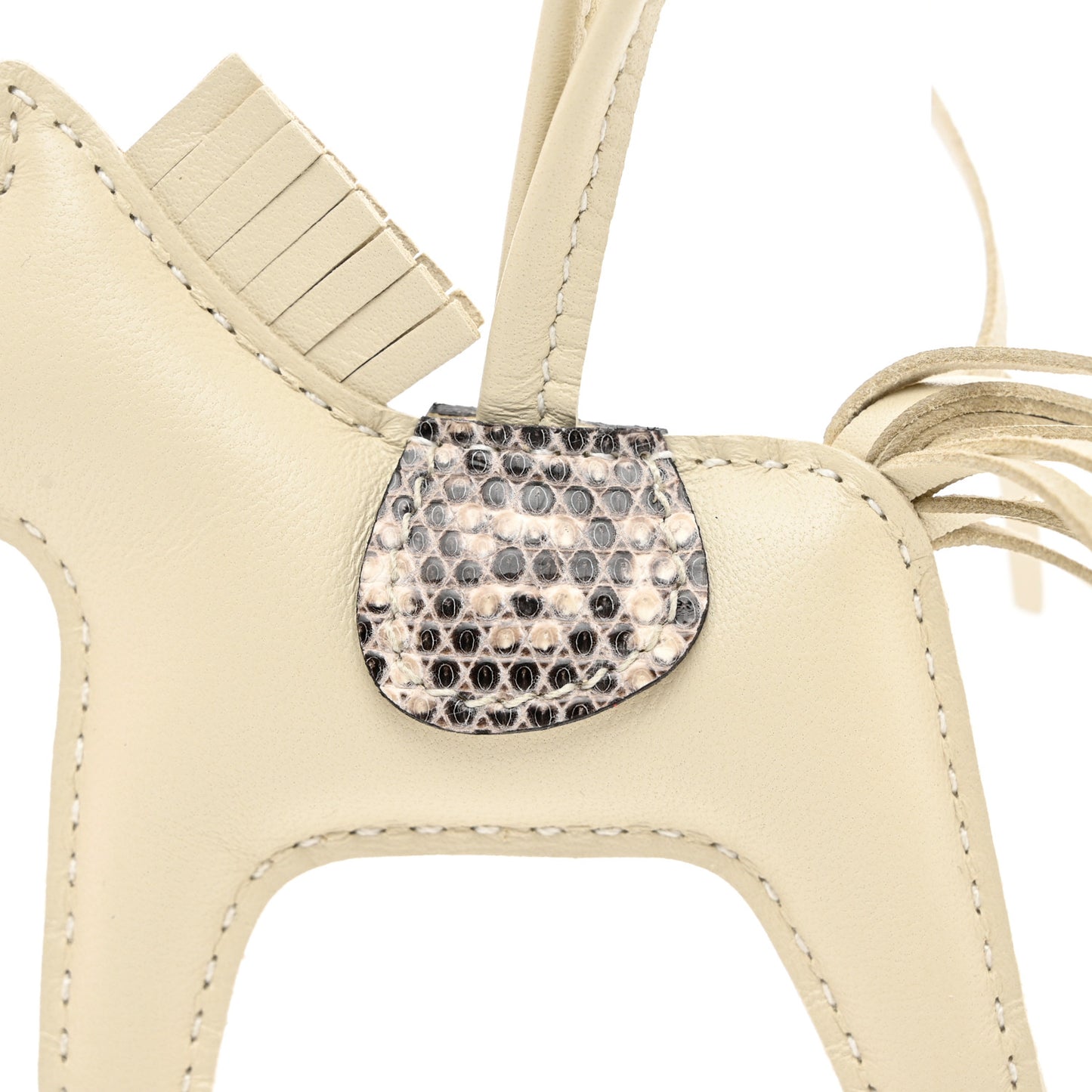 Milo Lambskin Lizard Touch Grigri Rodeo Horse Bag Charm PM Craie Ombre