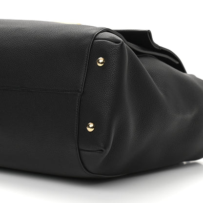 Salvatore Ferragamo Grained Calfskin Bitter Pocket Tote Black 9 of 9