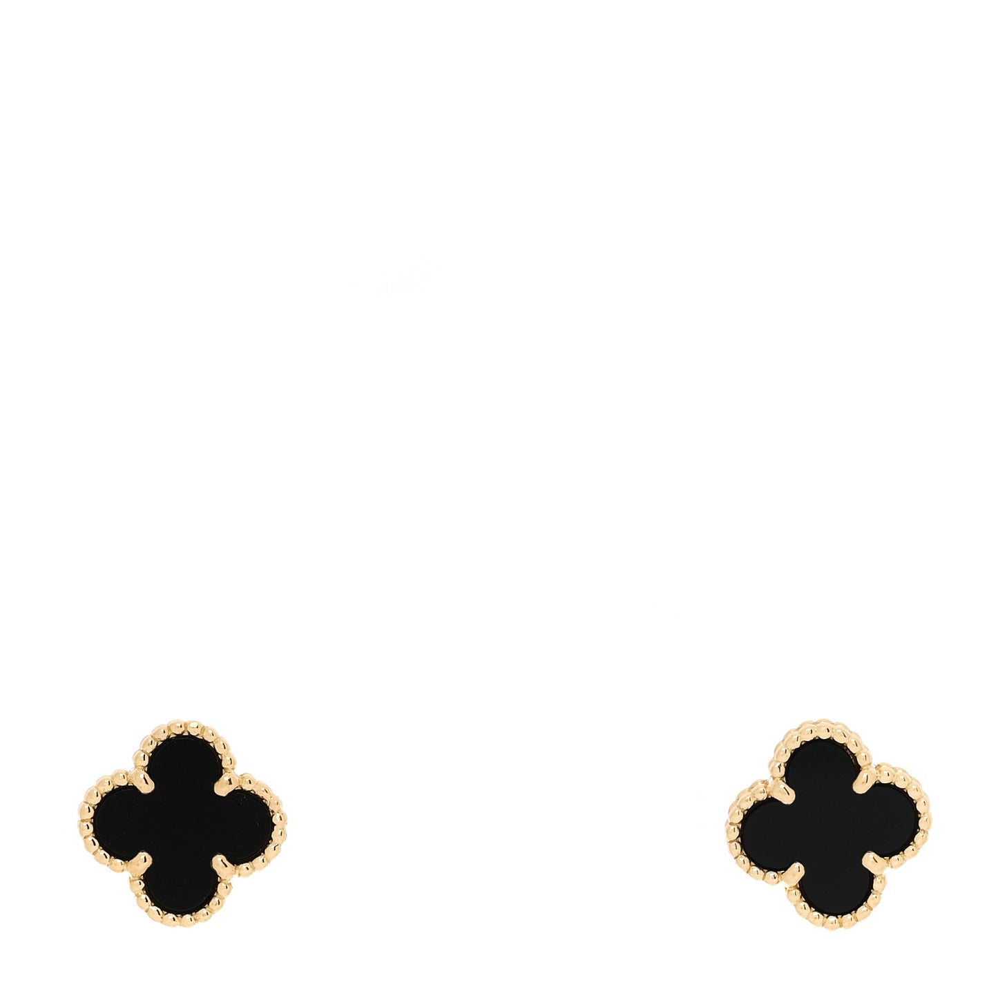 VAN CLEEF &amp; ARPELS 18K Yellow Gold Black Onyx Sweet Alhambra Earrings