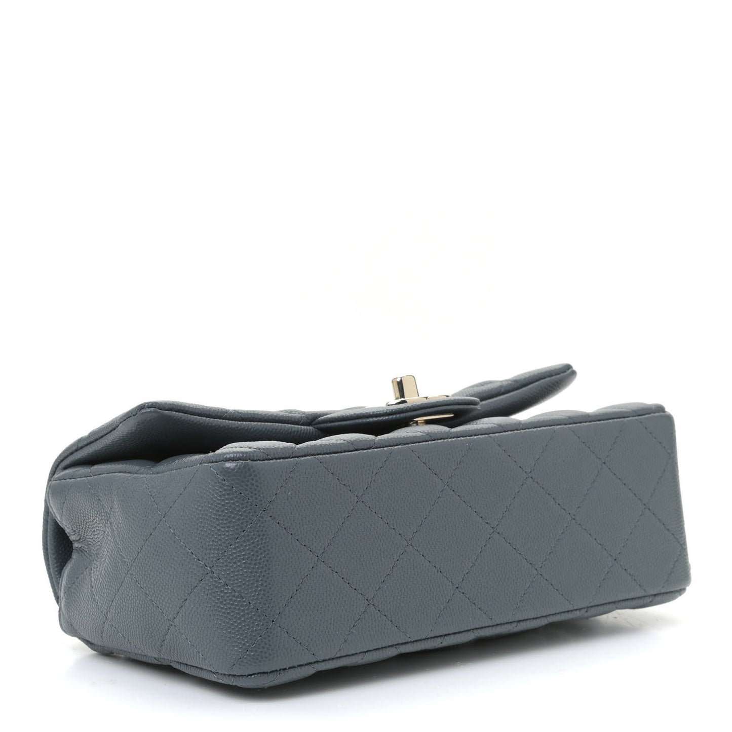 Caviar Quilted Mini Rectangular Flap Dark Grey