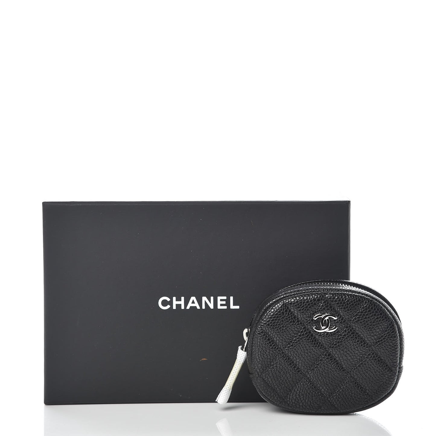 Caviar Quilted Zip Around Classic Coin Purse Black