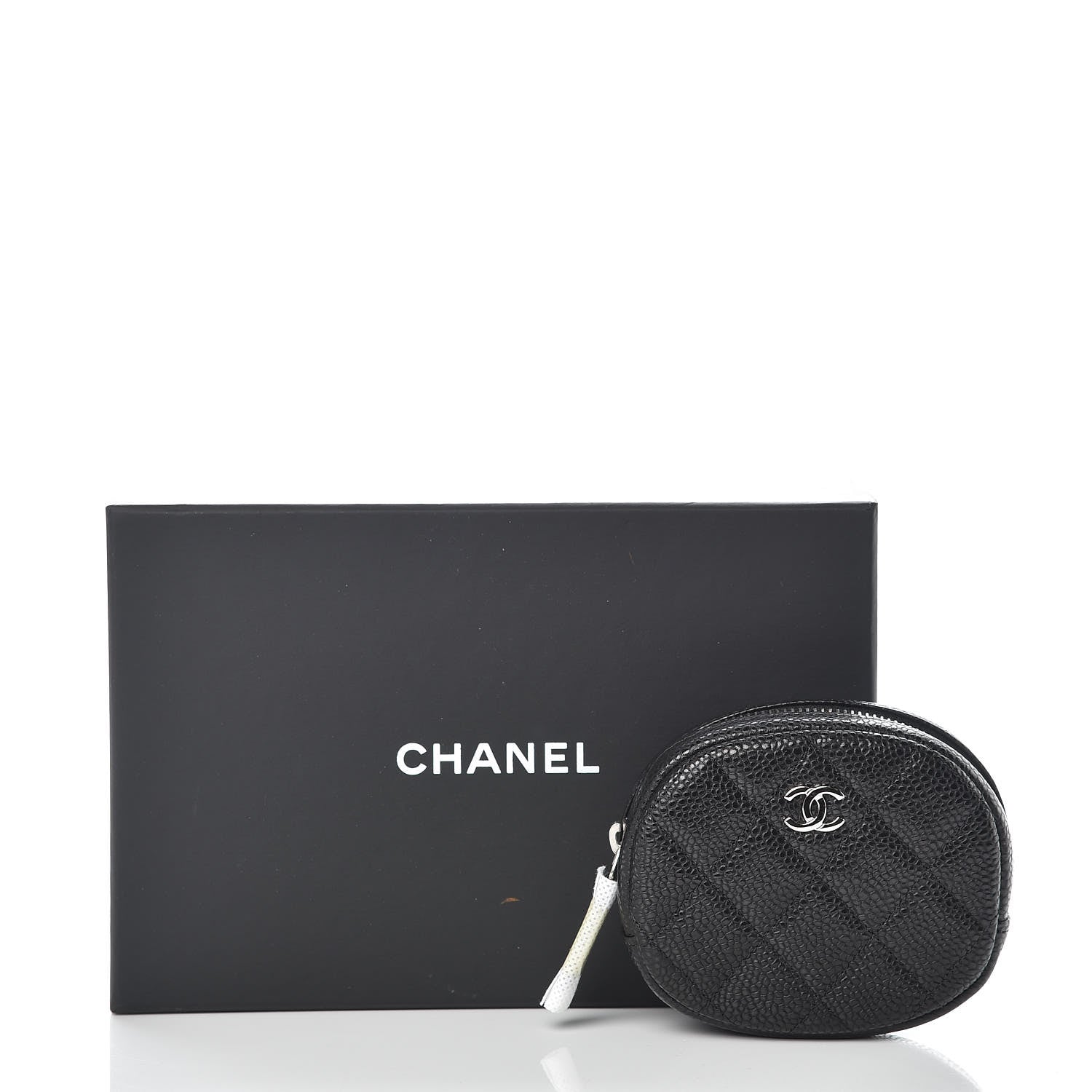 Chanel Caviar Quilted Zip Around Classic Coin Purse Black 8 of 8