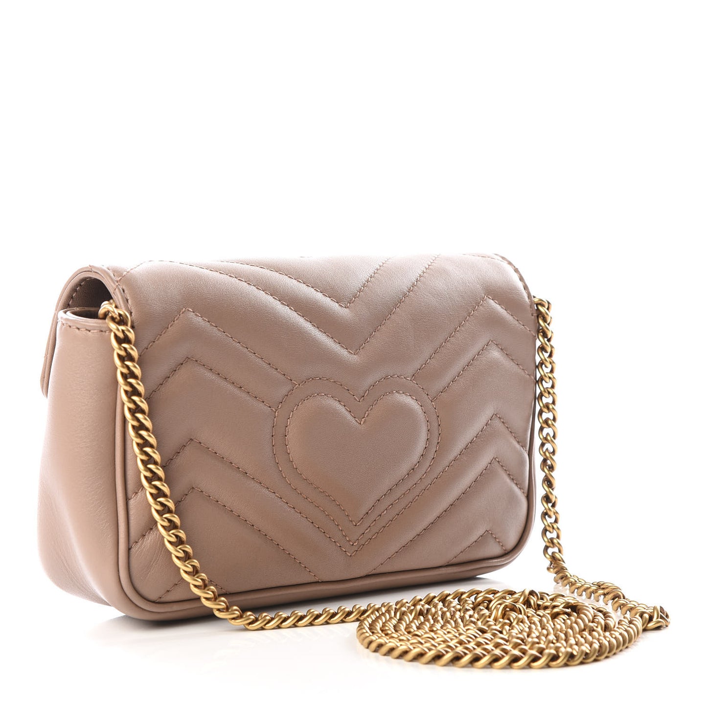 Calfskin Matelasse Super Mini GG Marmont Shoulder Bag Porcelain Rose
