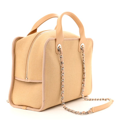 Chanel Canvas Deauville Bowling Bag Beige 3 of 10