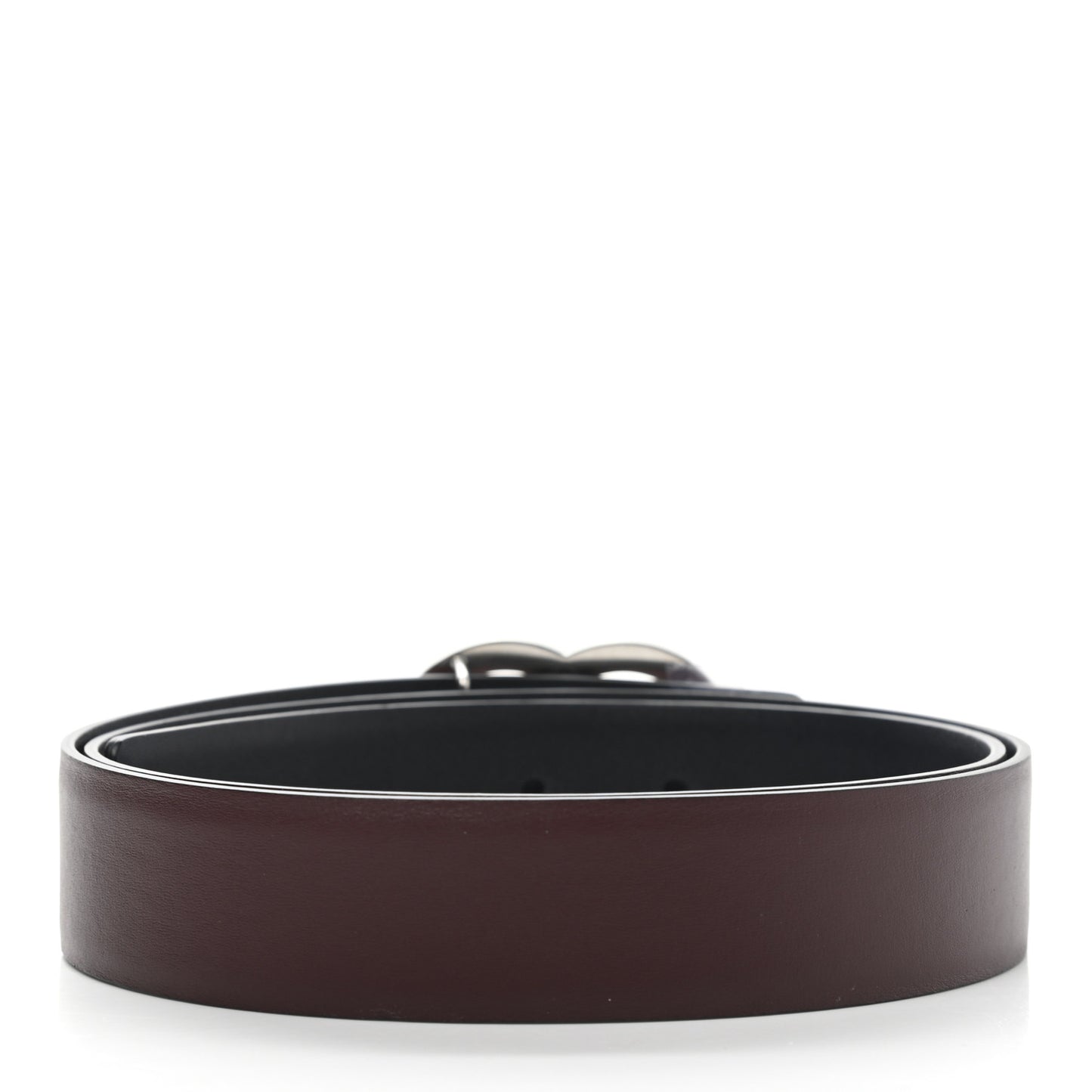 Calfskin CC Reversible Belt 85 Black Burgundy