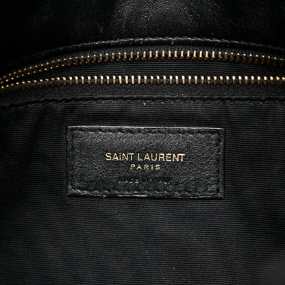 Saint Laurent Boucle Tweed Quilted Small Loulou Puffer Monogram Chain Satchel Black 6 of 12