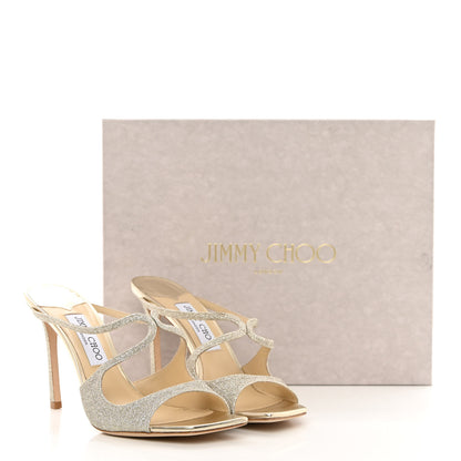 Jimmy Choo Dusty Glitter Anise 95 Sandals 39.5 Platinum Ice 12 of 12