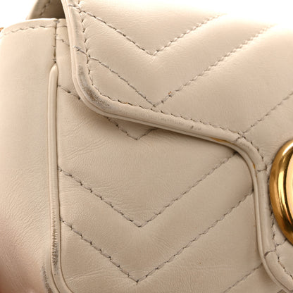 Gucci Calfskin Matelasse Super Mini GG Marmont Shoulder Bag White 13 of 17