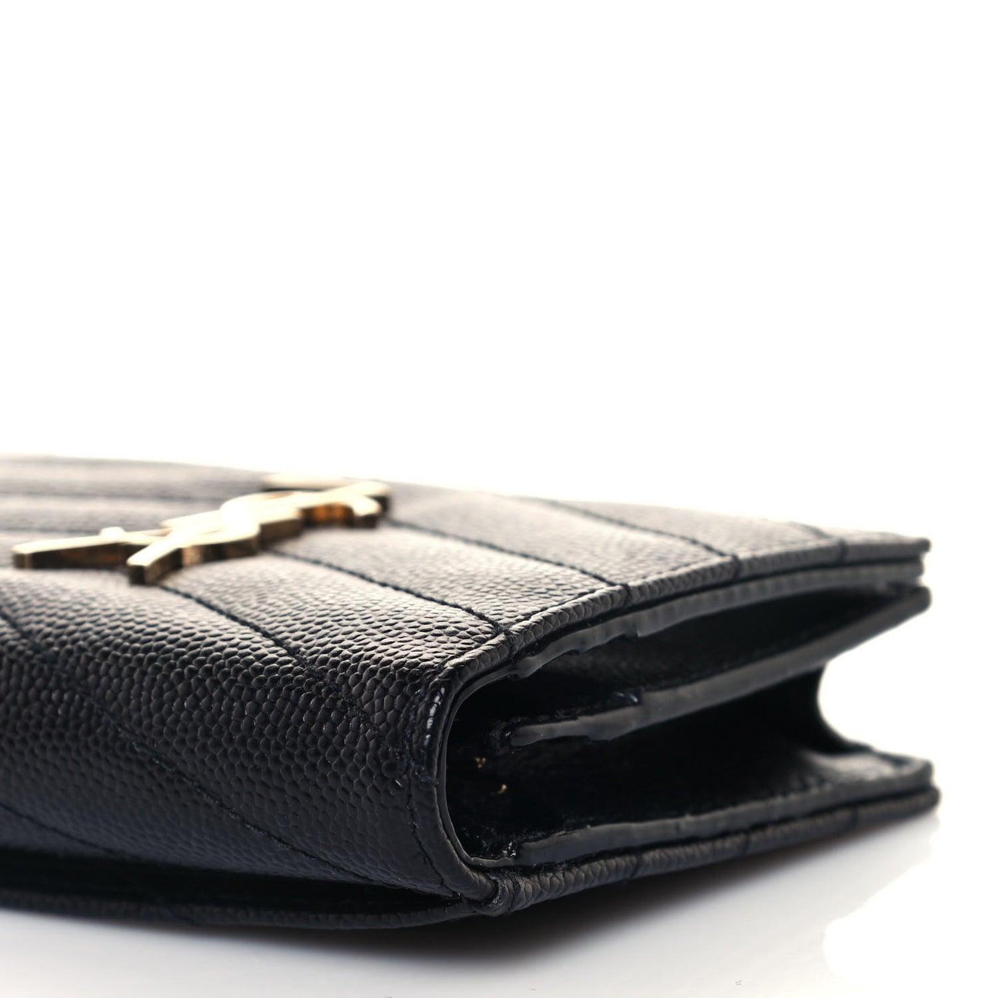 Grain De Poudre Matelasse Chevron Monogram Card Case Black