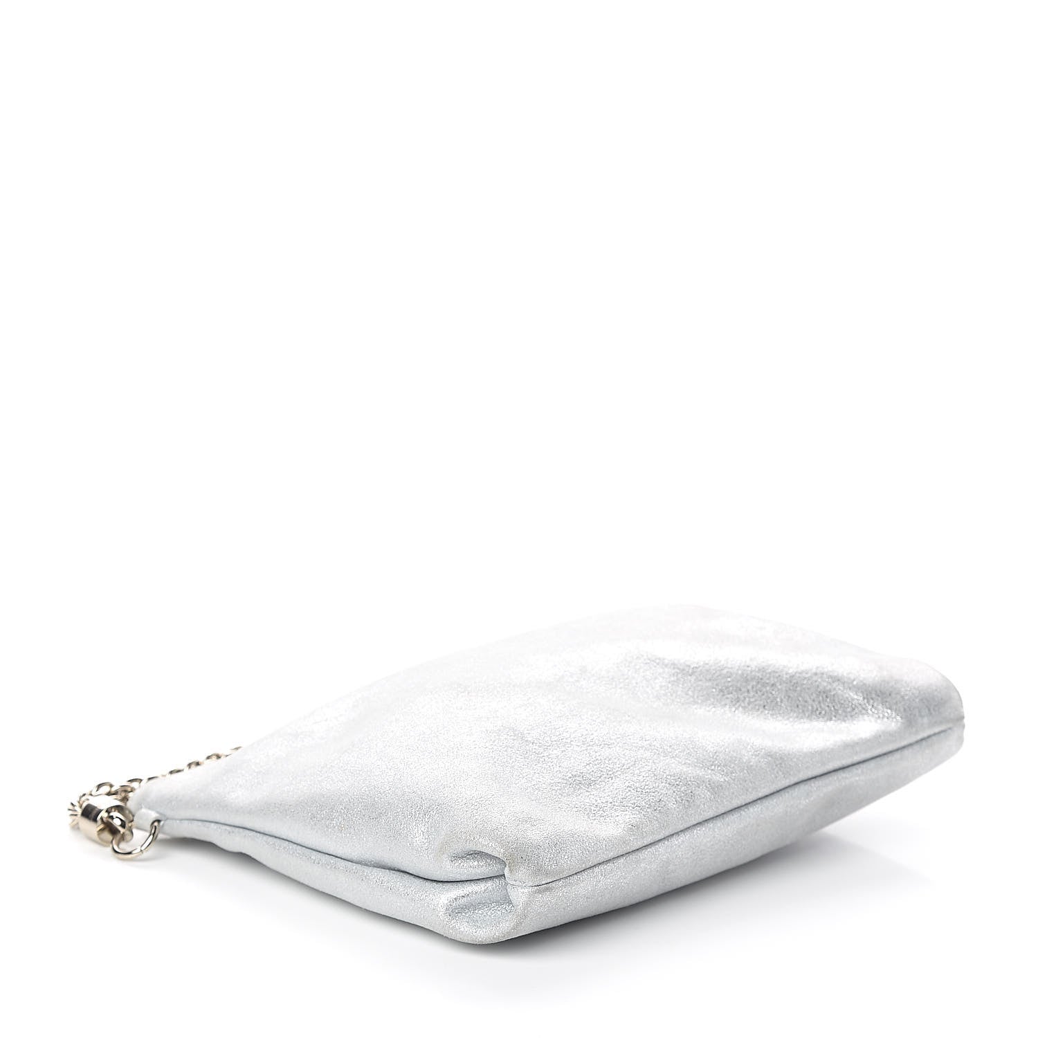 Chanel JIMMY CHOO Metallic Goatskin Callie Mea Tassel Shoulder Bag Silver 4 of 9