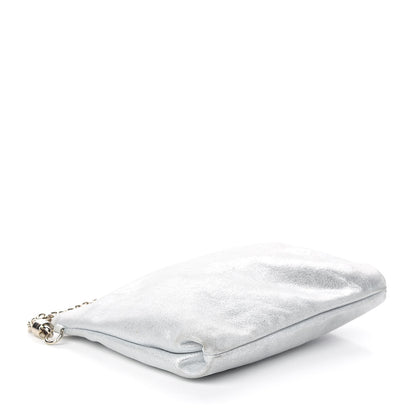 Chanel JIMMY CHOO Metallic Goatskin Callie Mea Tassel Shoulder Bag Silver 4 of 9