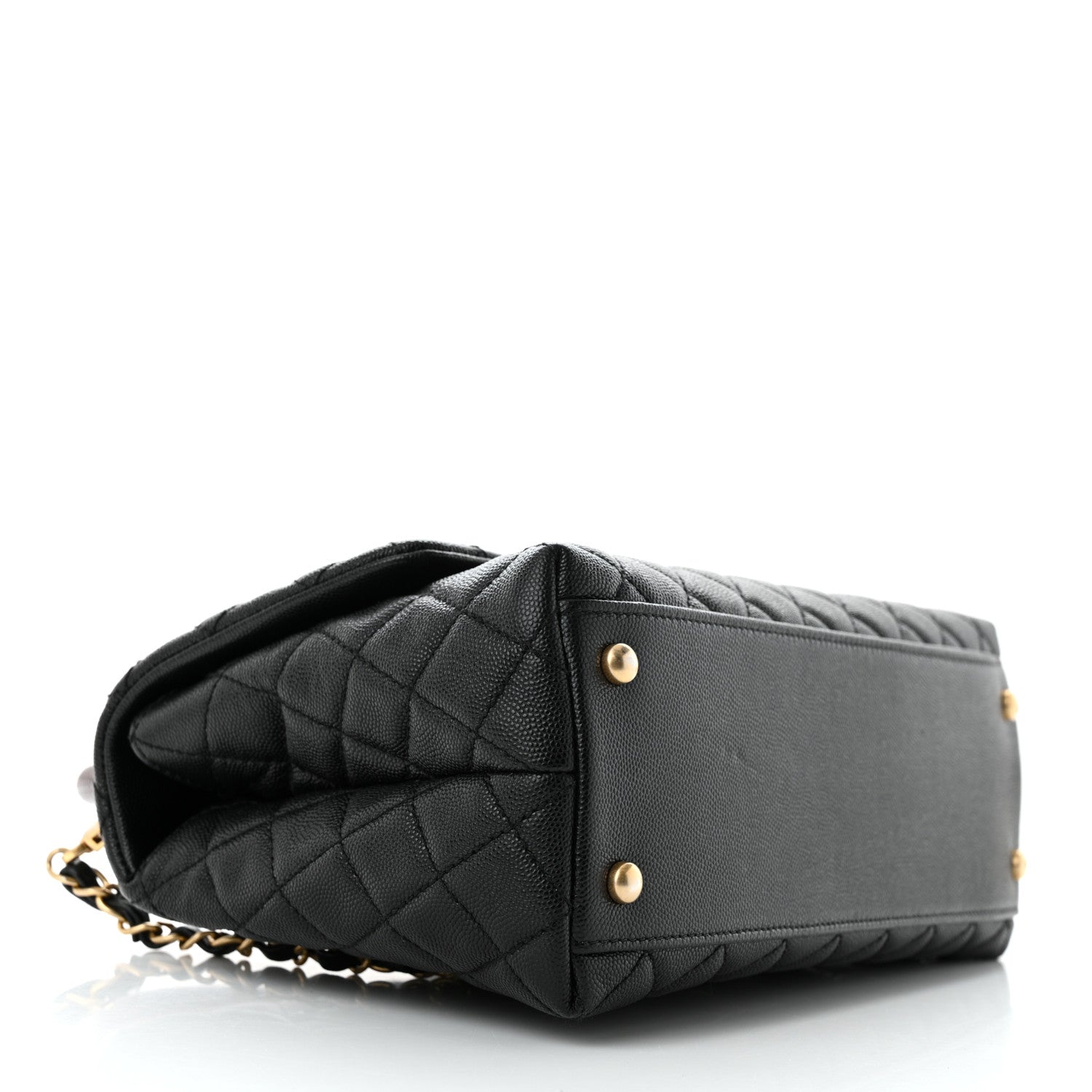 Chanel Caviar Lizard Quilted Small Coco Handle Flap Black 4 of 12