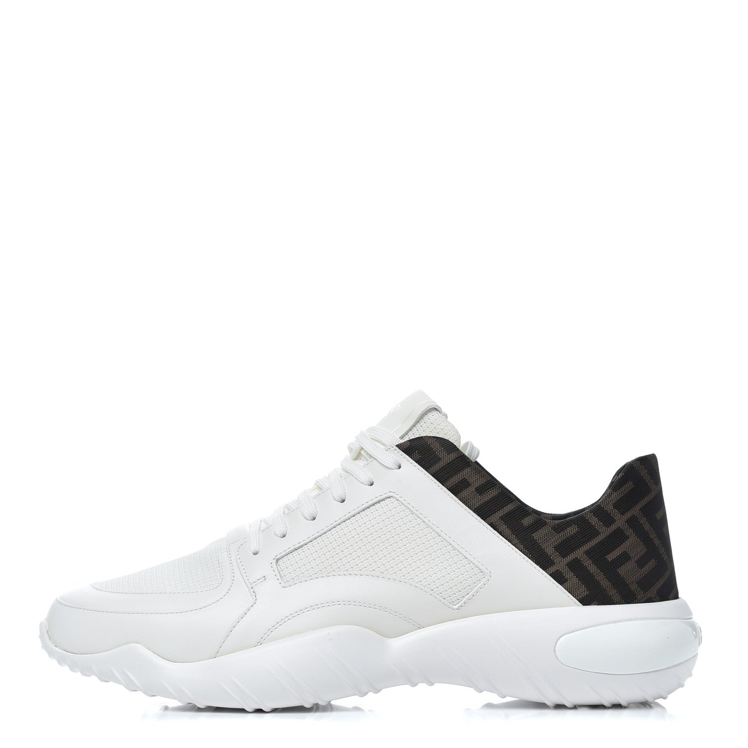 Fendi Vitello Technical Mesh FF Mens Sneakers 12 Ultra White Maya Black 1 of 9