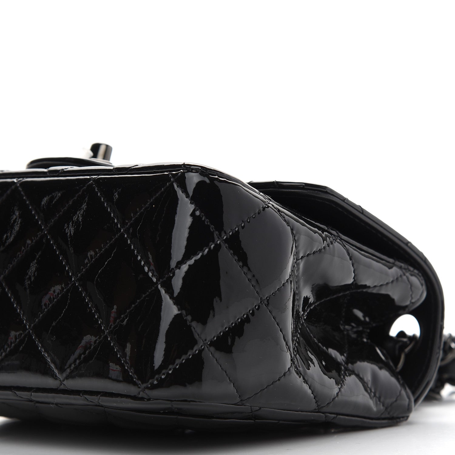Chanel Patent Calfskin Quilted Mini Square Flap So Black 9 of 10