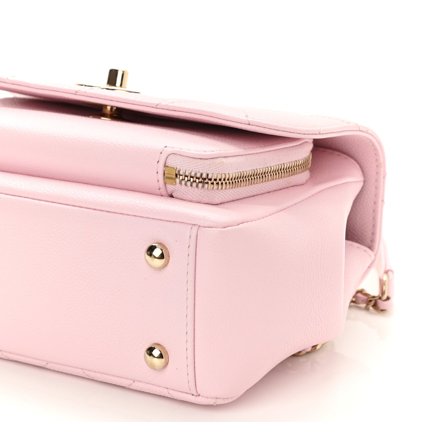 Caviar Quilted Small Business Affinity Flap Light Pink