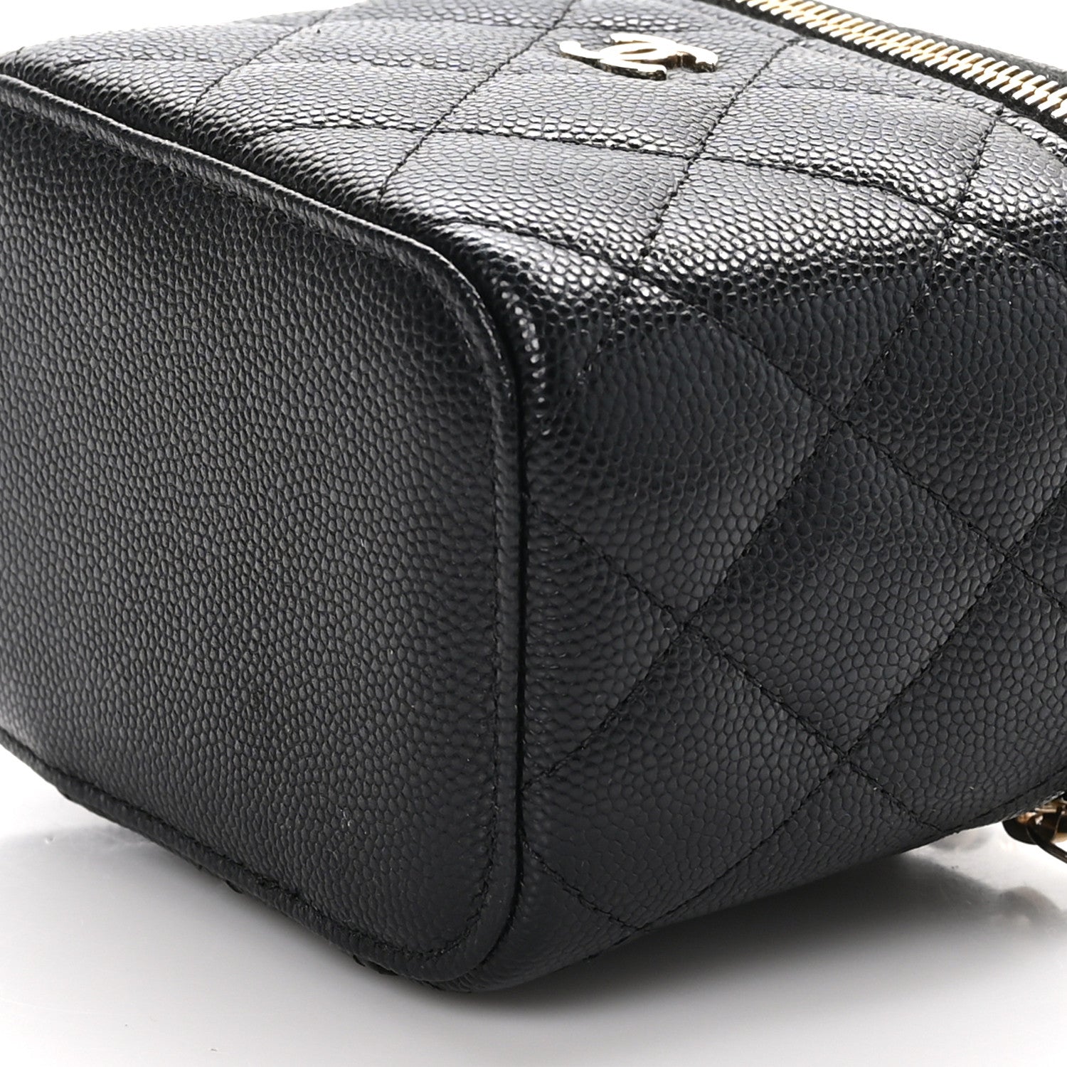 Chanel Caviar Quilted Mini Vanity Case With Chain Black 10 of 10