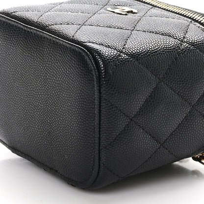 Chanel Caviar Quilted Mini Vanity Case With Chain Black 10 of 10