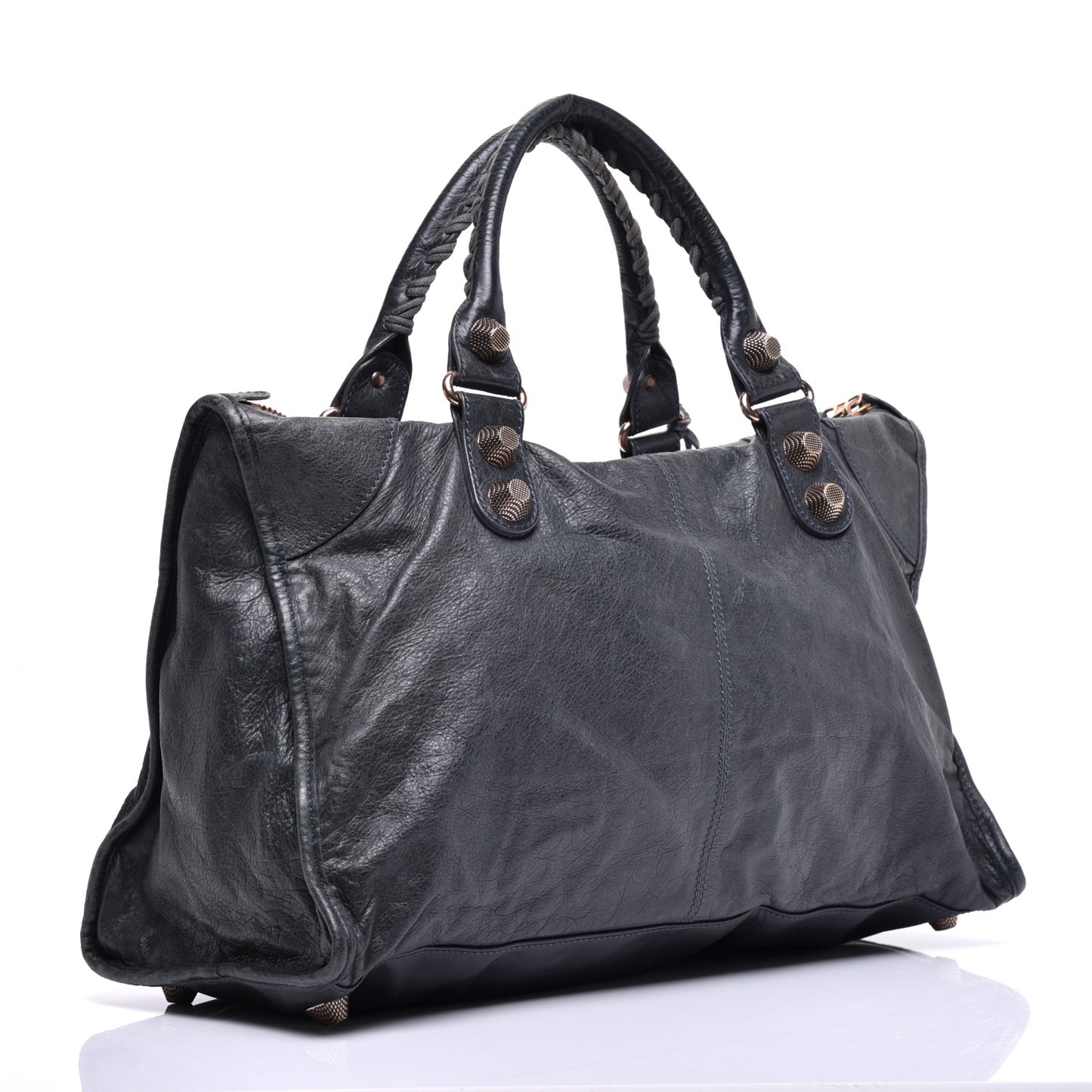 Agneau Giant 21 Rose Gold Hardware Work Anthracite