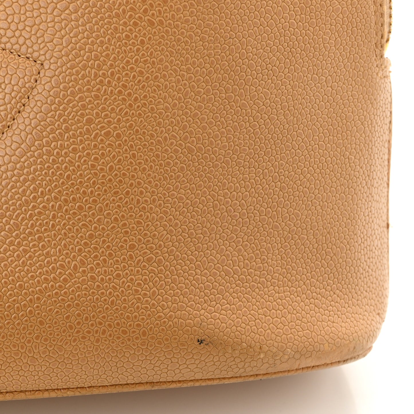 Caviar Large CC Shoulder Bag Beige