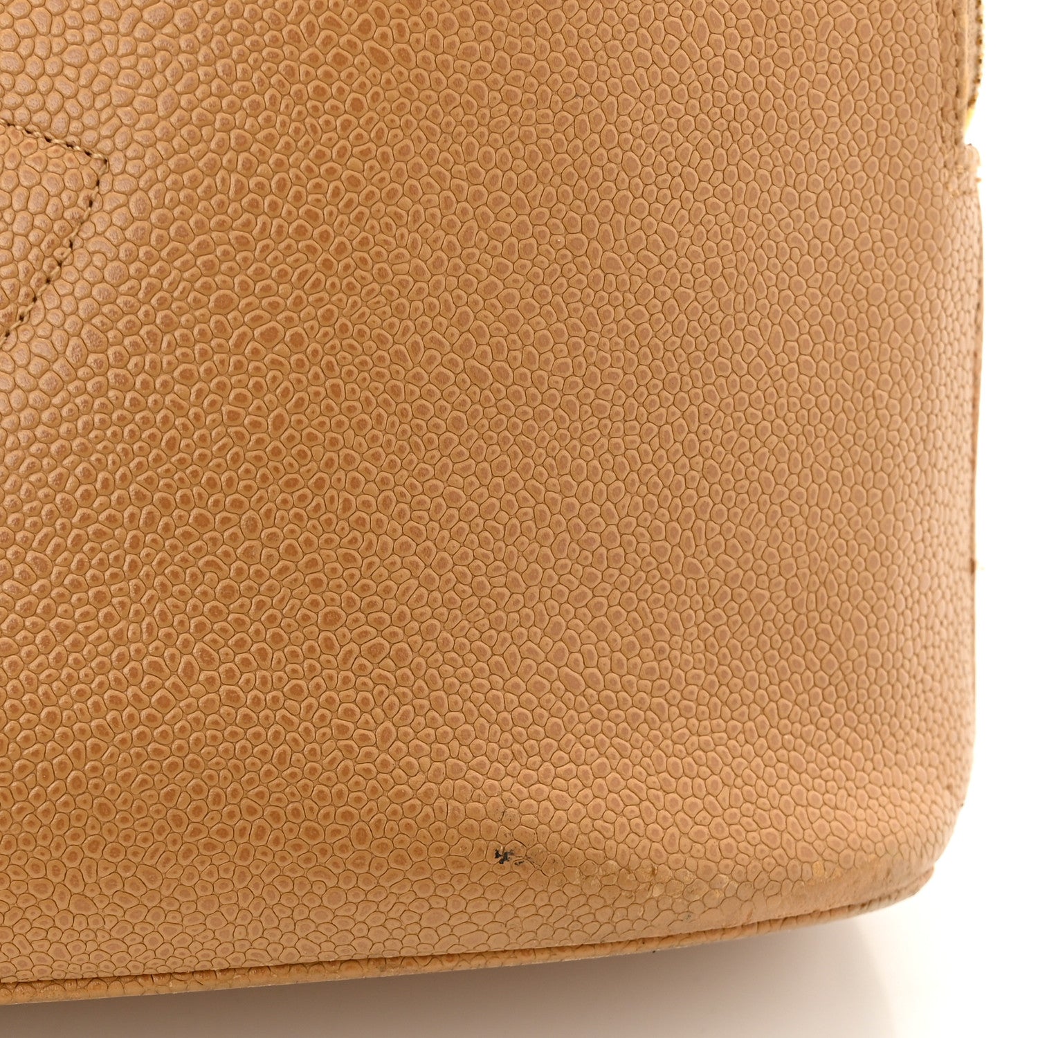 Chanel Caviar Large CC Shoulder Bag Beige 10 of 11