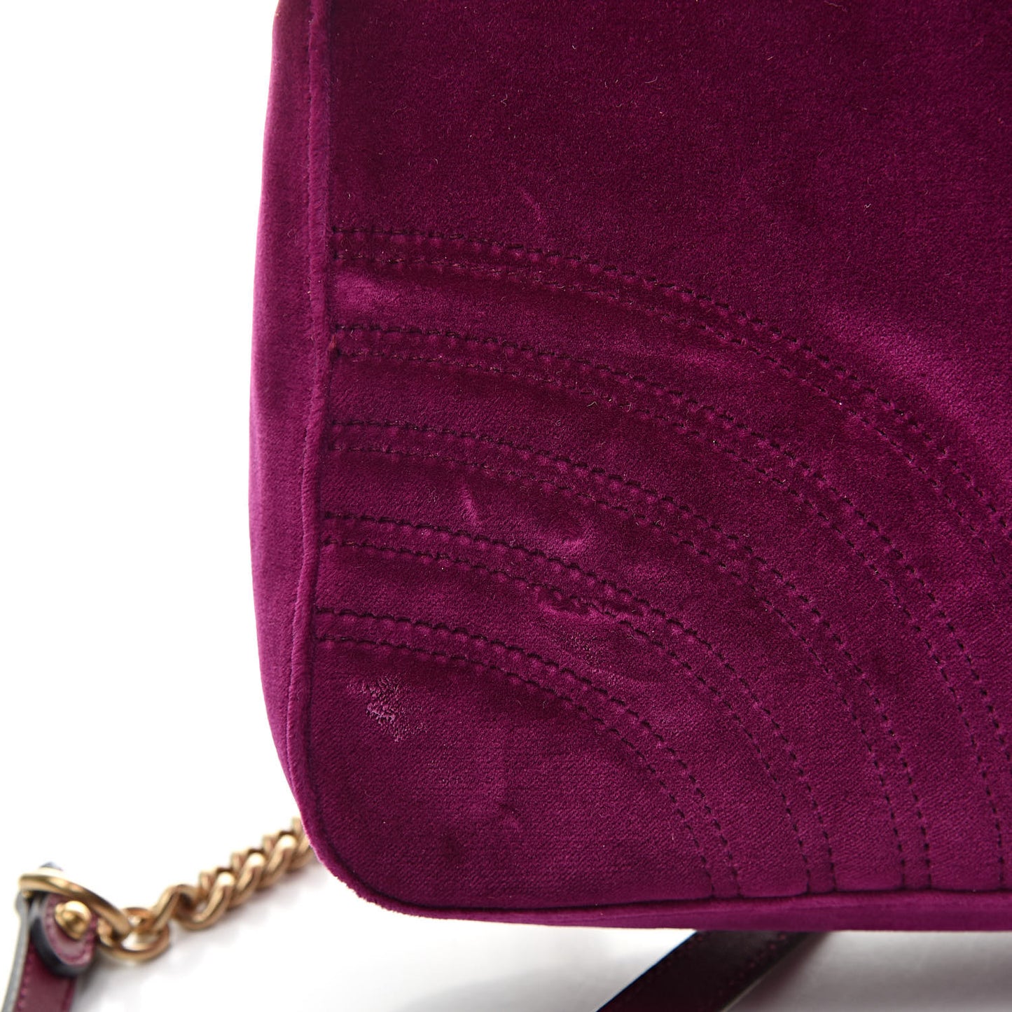 Velvet Matelasse Medium GG Marmont Shoulder Bag Fuchsia Violet Cyclamen