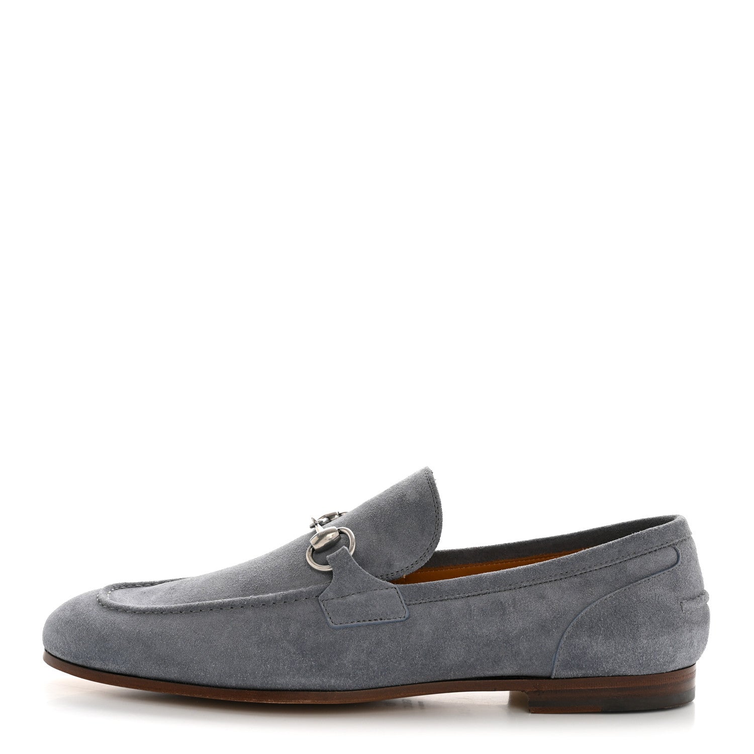 Gucci Suede Horsebit Mens Jordaan Loafers 8.5 Foggy Grey 1 of 11