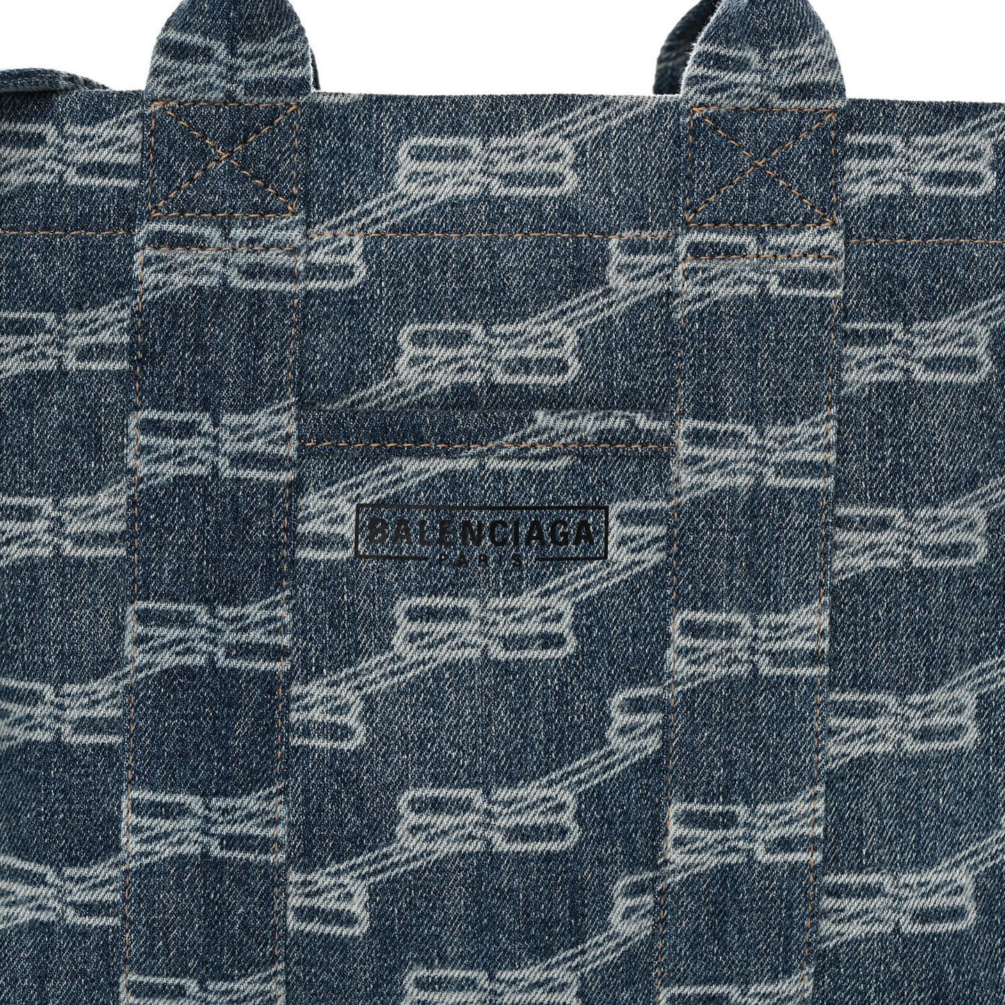Bleached Denim BB Monogram Small Hardware Tote Blue