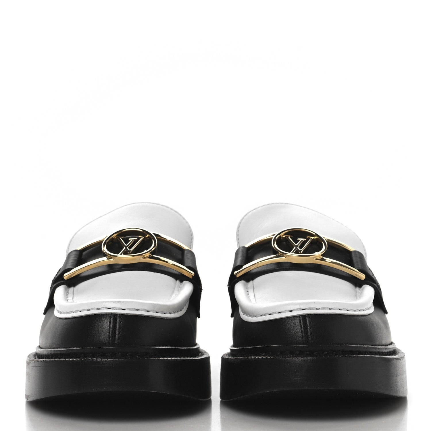 Louis Vuitton Calfskin Academy Loafers 38 Black White 3 of 9