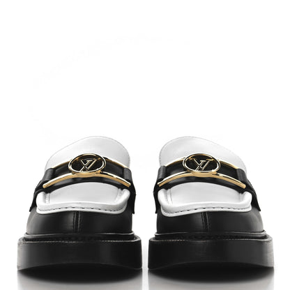 Louis Vuitton Calfskin Academy Loafers 38 Black White 3 of 9