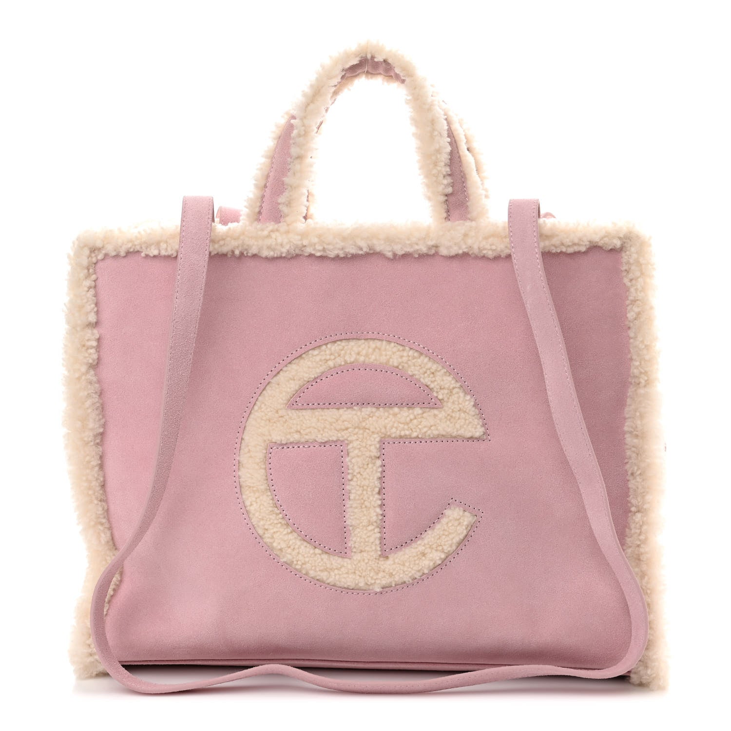 Telfar X UGG Suede Shearling Medium Shopping Bag Pink 1 of 10