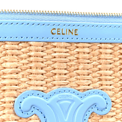 Celine Raffia Small Pouch With Strap Sky Blue 6 of 9