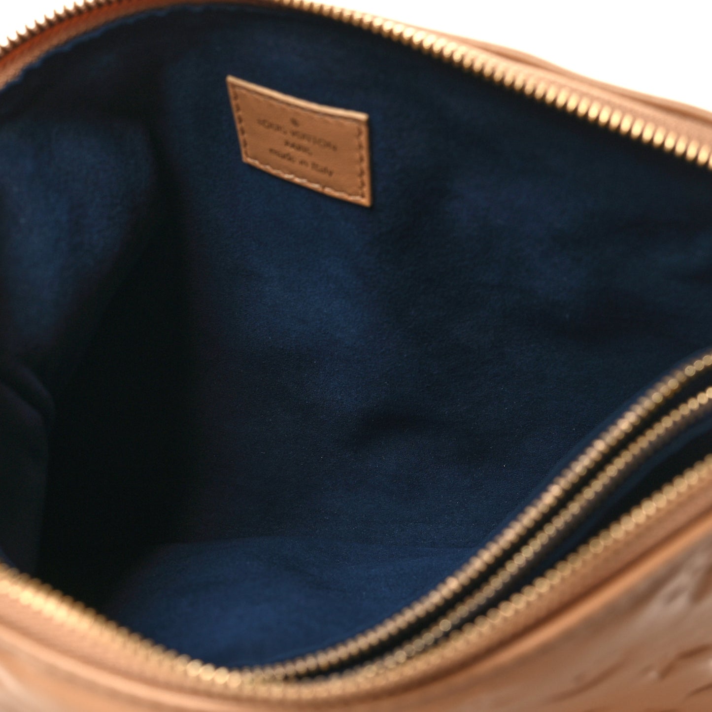 Lambskin Embossed Monogram Coussin PM Camel