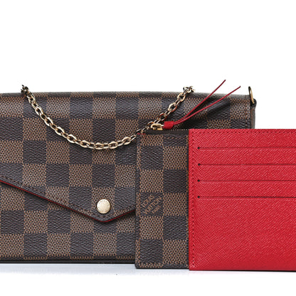 Louis Vuitton Damier Ebene Pochette Felicie Chain Wallet 7 of 11