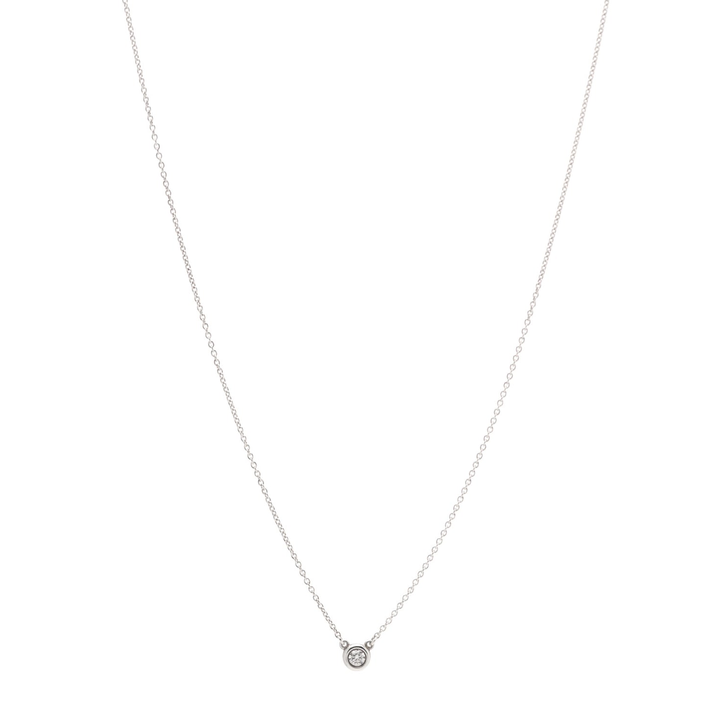 Sterling Silver Diamond .10ct Elsa Peretti Diamonds by the Yard Pendant Necklace