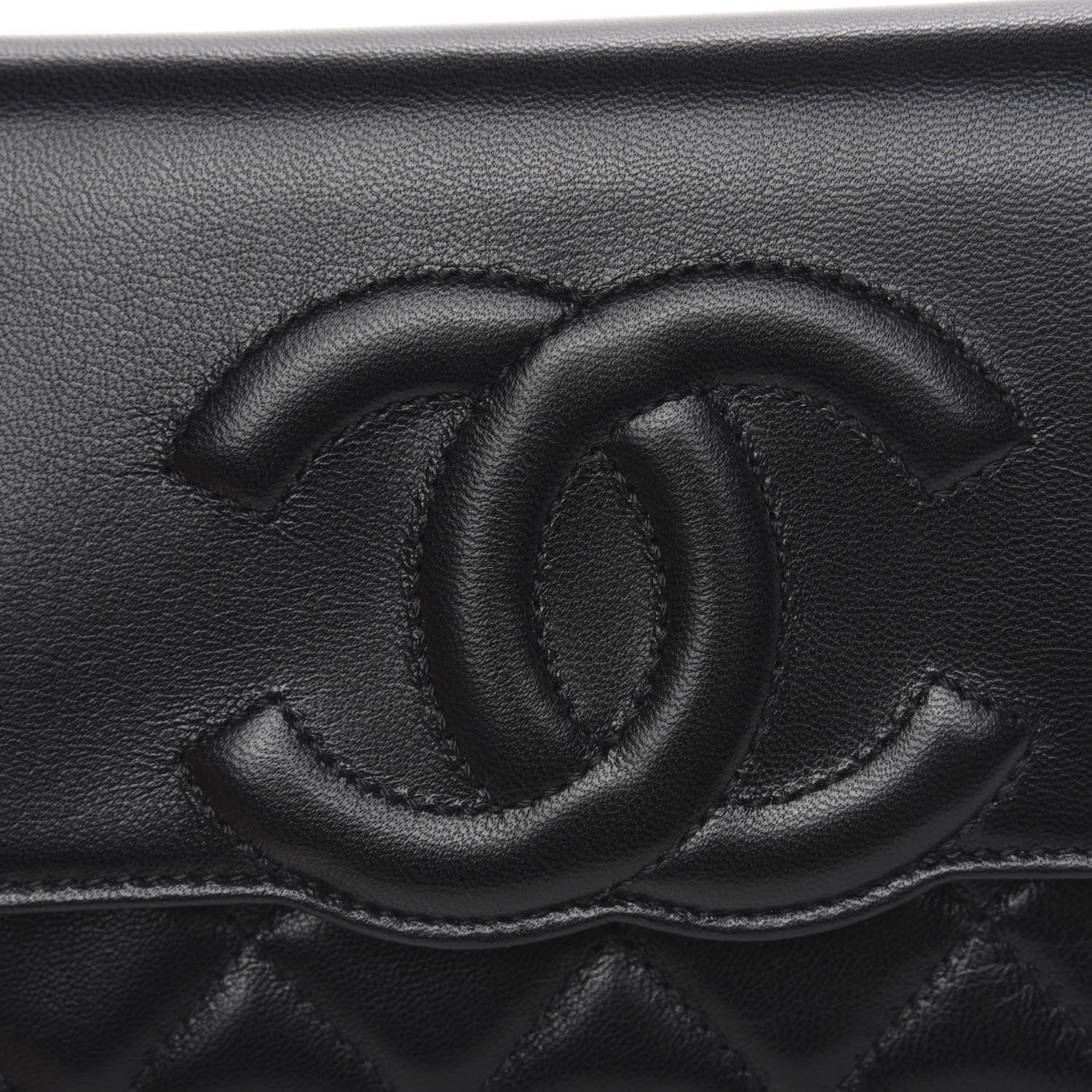 Chanel Goatskin Quilted Timeless CC Wallet On Chain WOC Black 11 of 12