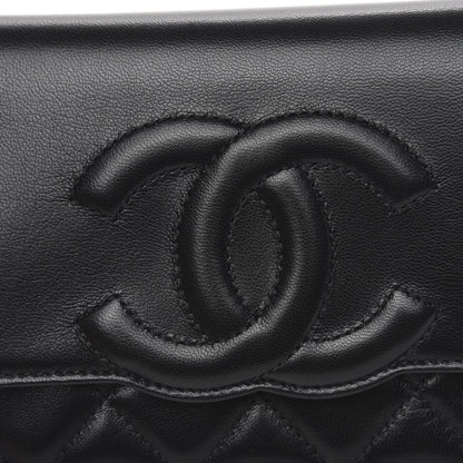 Chanel Goatskin Quilted Timeless CC Wallet On Chain WOC Black 11 of 12