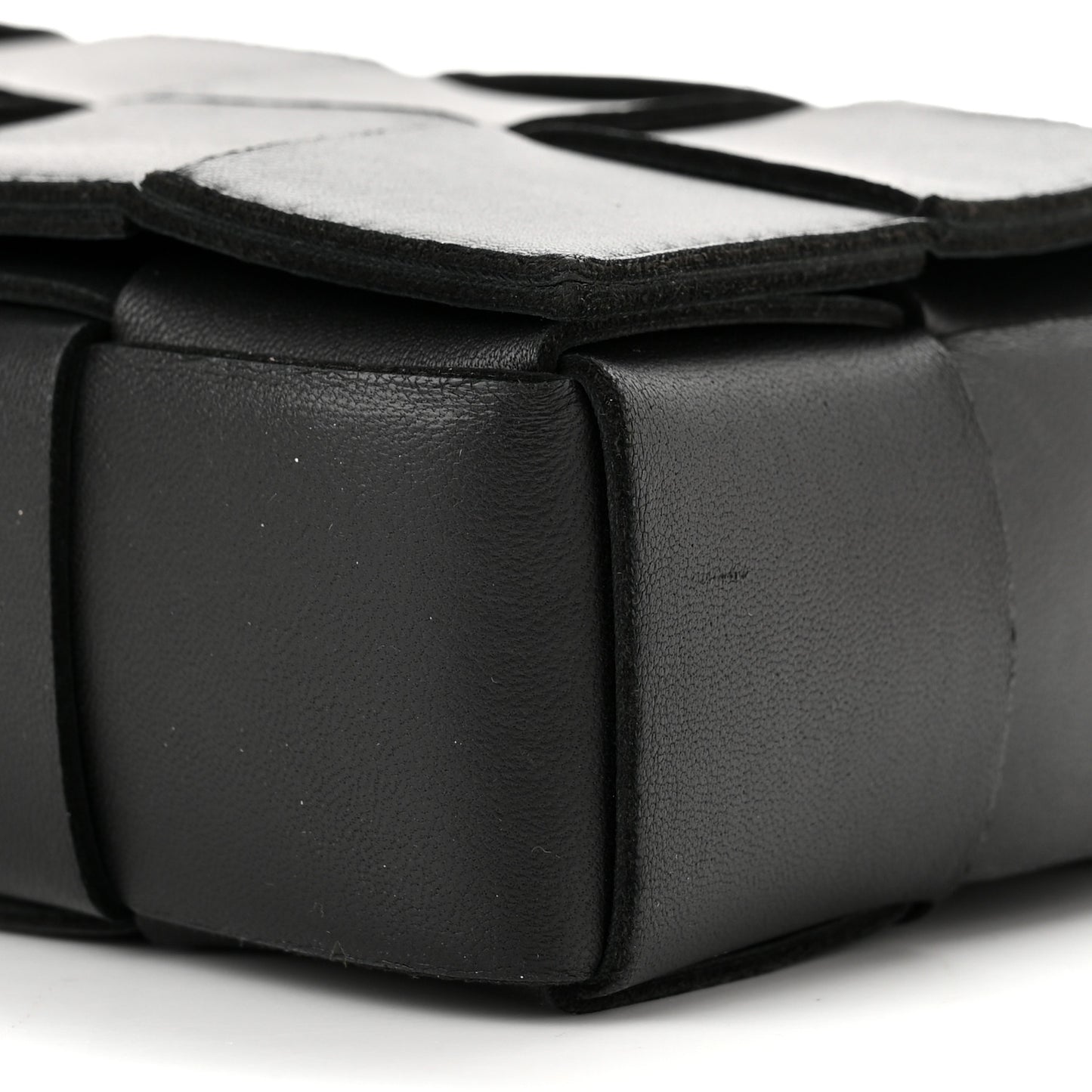 Lambskin Maxi Intrecciato Cassette Crossbody Bag Black
