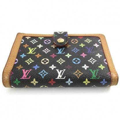 Louis Vuitton Monogram Multicolor French Purse Wallet Black 4 of 9
