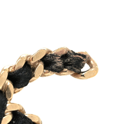 Chanel Satin CC Chain Earrings Light Gold Black 5 of 5