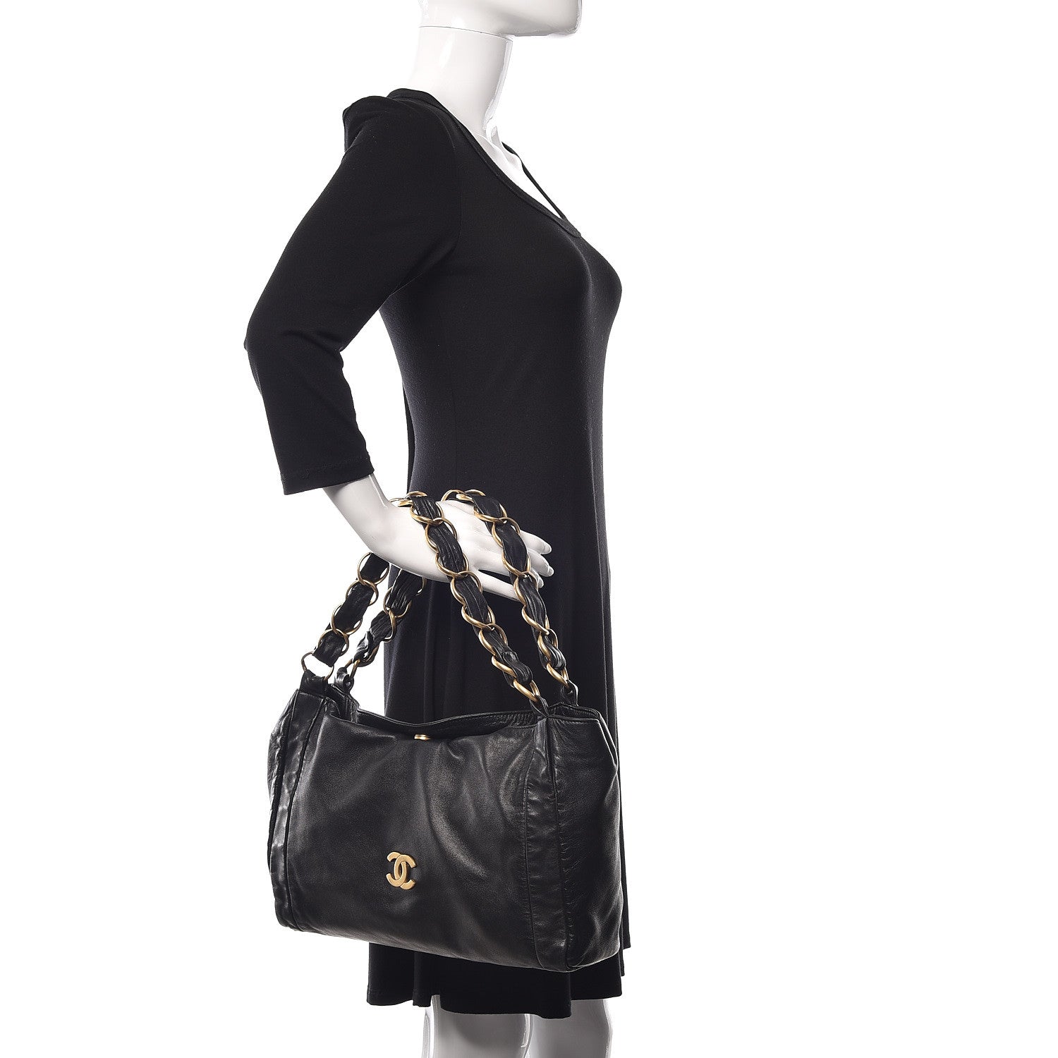 Chanel Lambskin Small Olsen Shoulder Bag Black 2 of 10